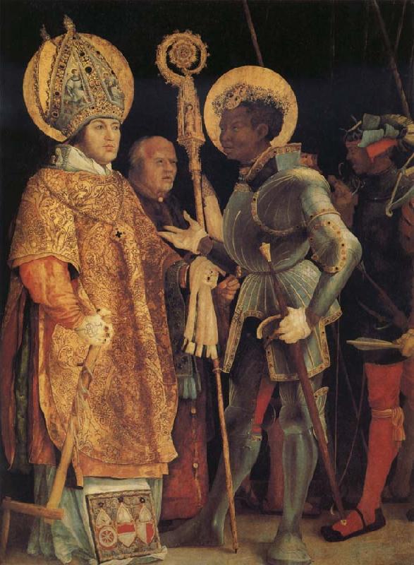 Grunewald, Matthias The Meeting of St Erasmus and St Maurice oil painting picture